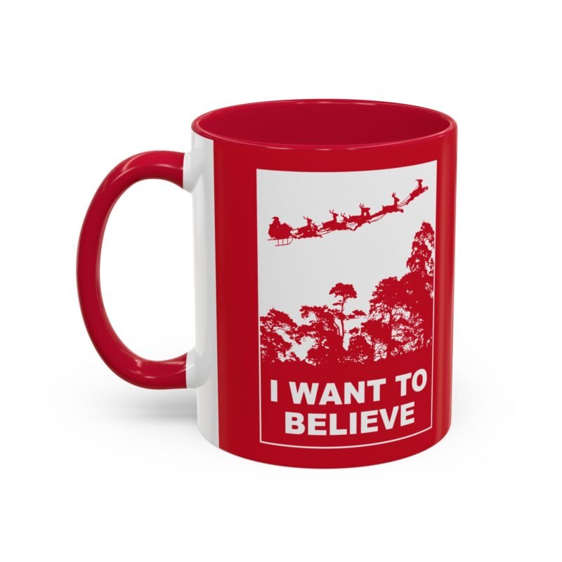 ☕🎅🛸 I Want to Believe (In Santa) Color Accent Mug – Mulder Meets Merry