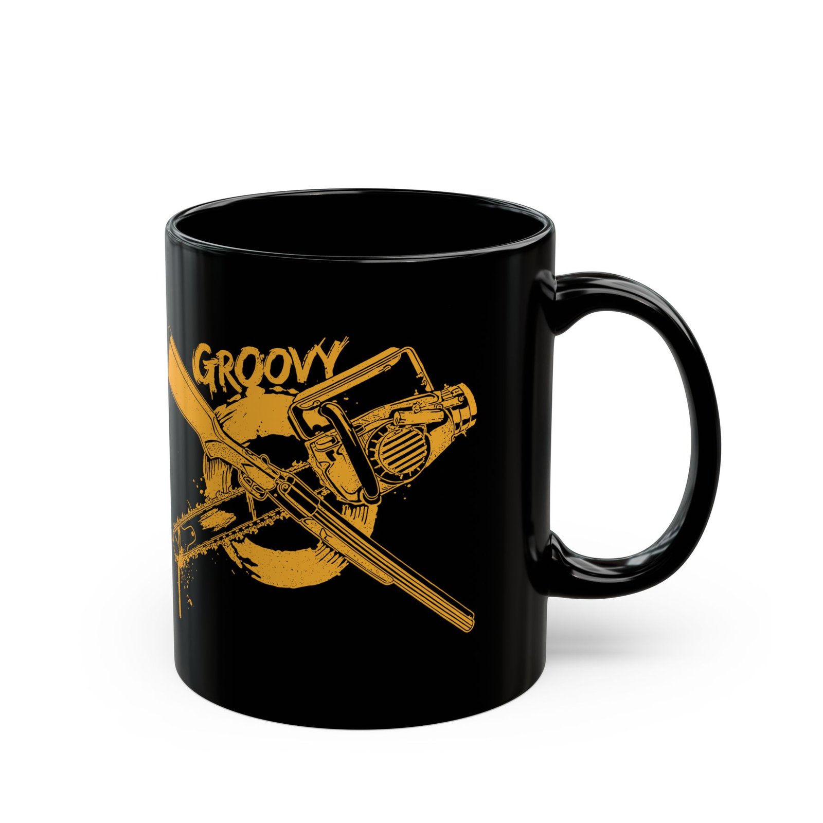 π«πͺ Groovy Black Mug β Hail to the Caffeine, Baby - Image 3