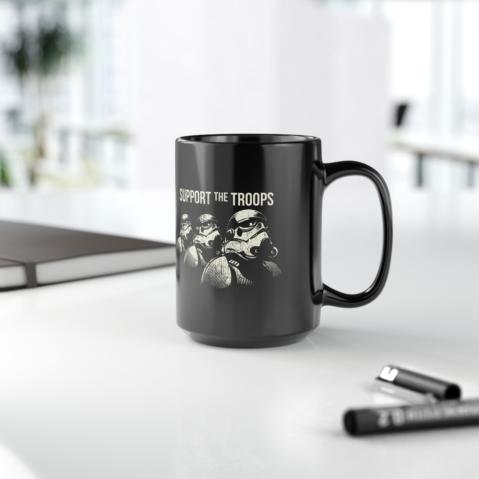 ☕ Support the Troops Black Mug – Fuel Your Day, Empire Style - Image 10