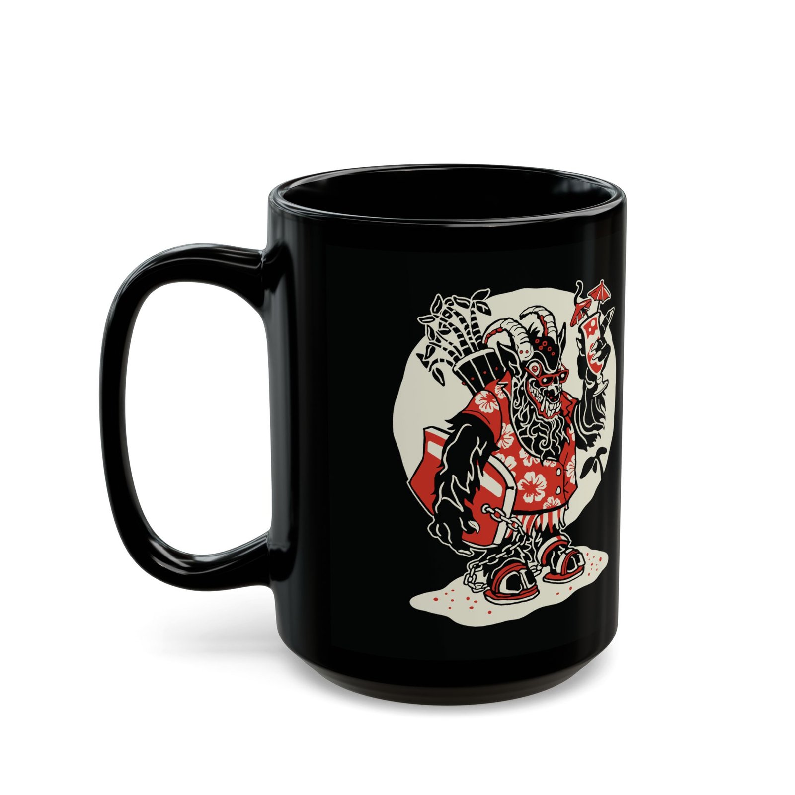 🏖️ Krampus Island Black Mug – Naughty Never Looked So Chill - Image 8