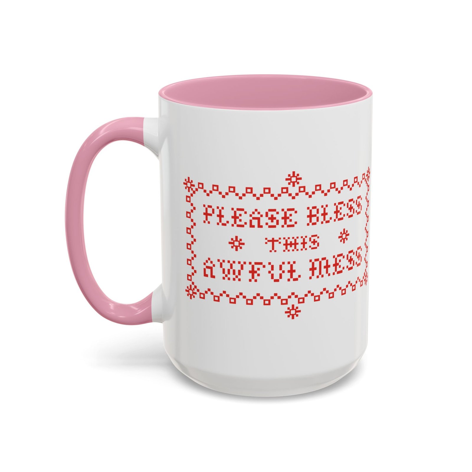 🧵☕ Please Bless This Awful Mess Accent Mug – Sip Through the Chaos - Image 42