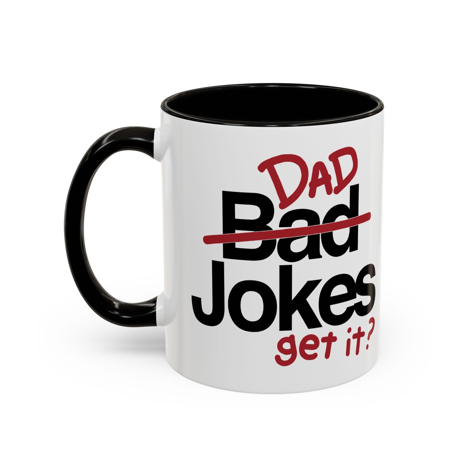 ☕ Dad Jokes Color Accent Mug – Get It? You Will.