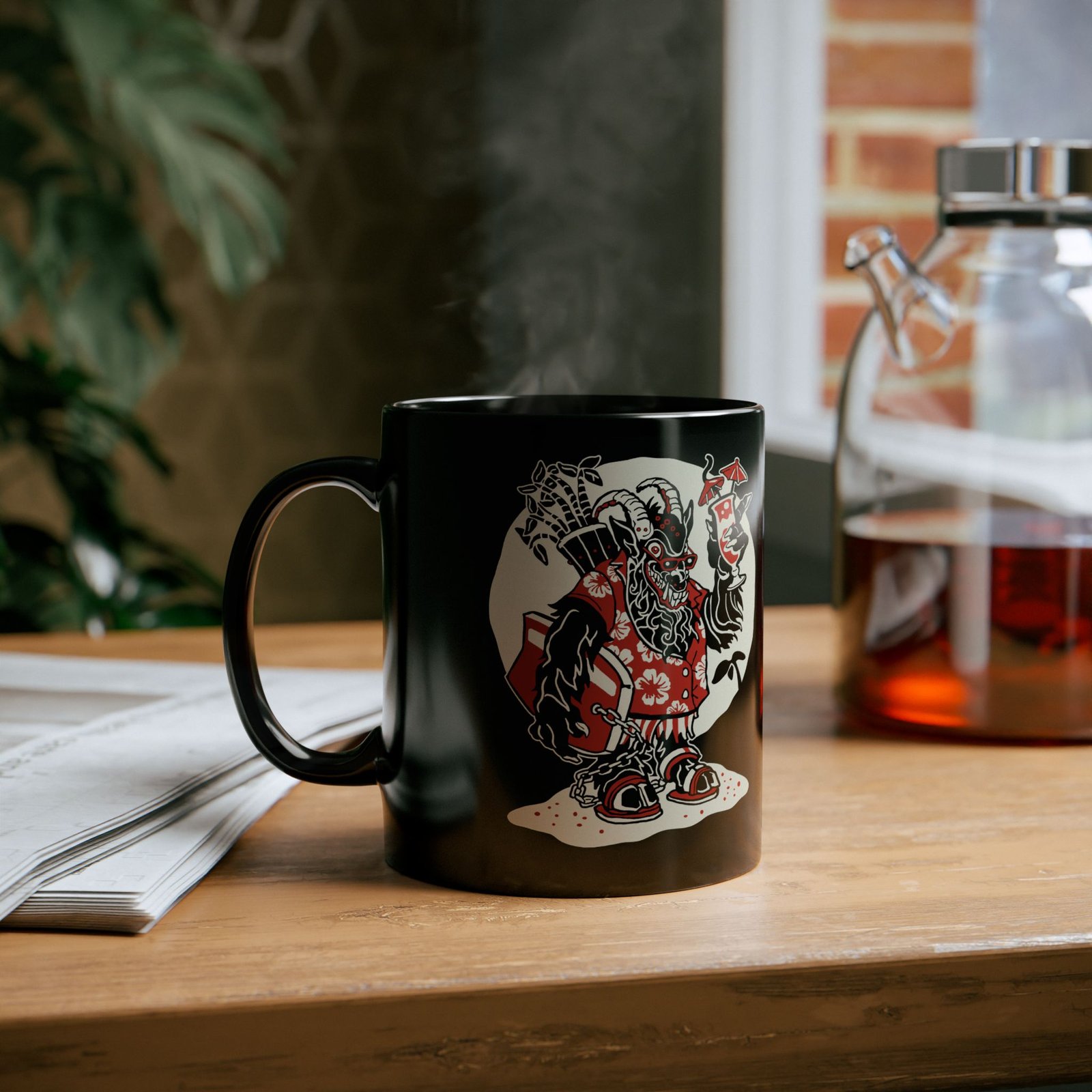 🏖️ Krampus Island Black Mug – Naughty Never Looked So Chill - Image 6