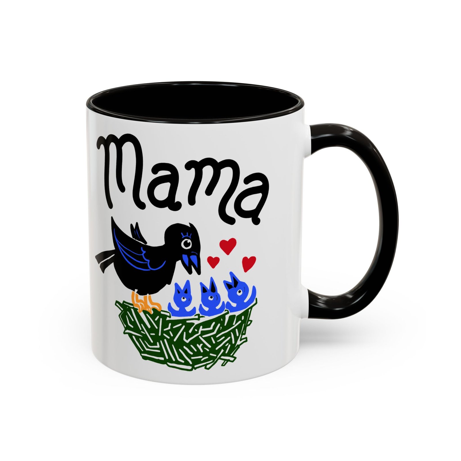 ☕ Mama Bird Color Accent Mug – Love From Above - Image 3