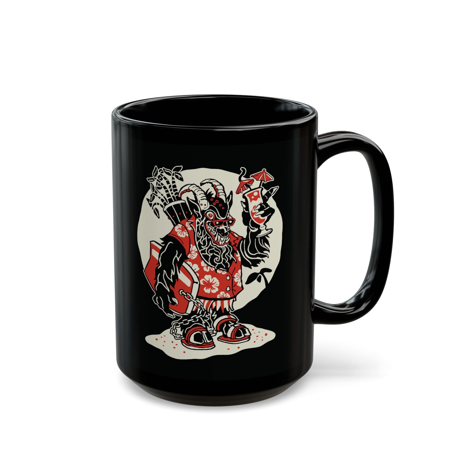 🏖️ Krampus Island Black Mug – Naughty Never Looked So Chill - Image 9