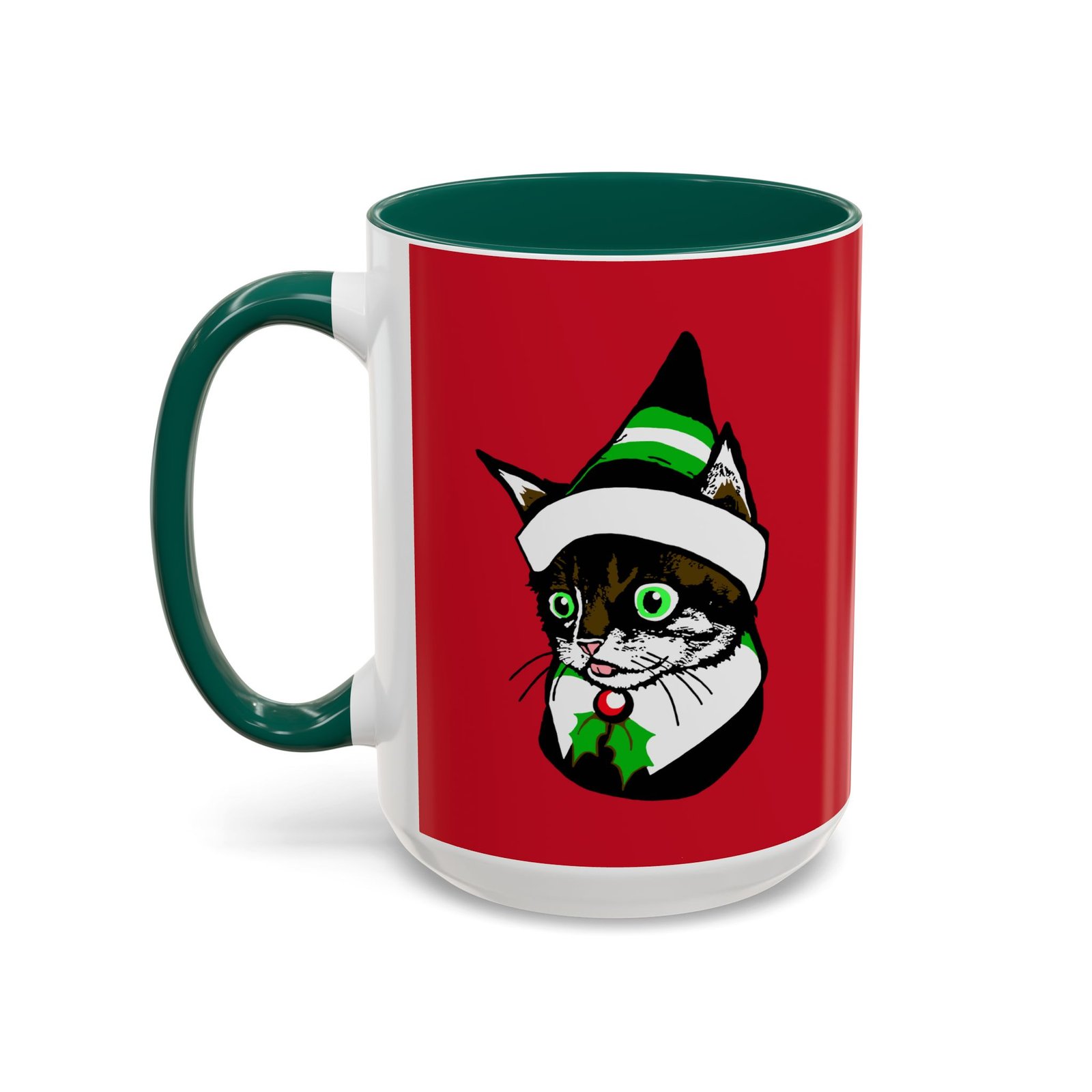βπ±π Elf Kitten Color Accent Mug β Sip with Holiday Whiskers & Cheer - Image 14