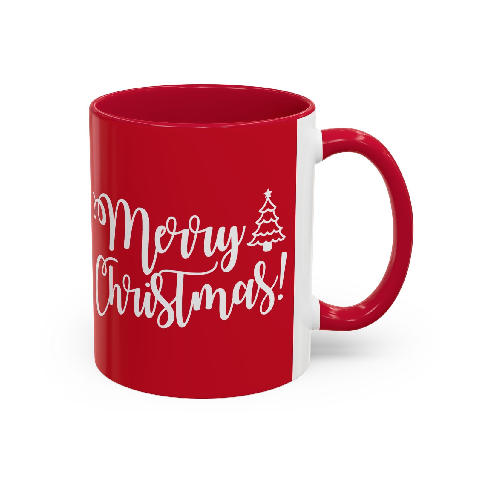 ☕ Merry Christmas Color Accent Mug – Sip the Season in Style - Image 2