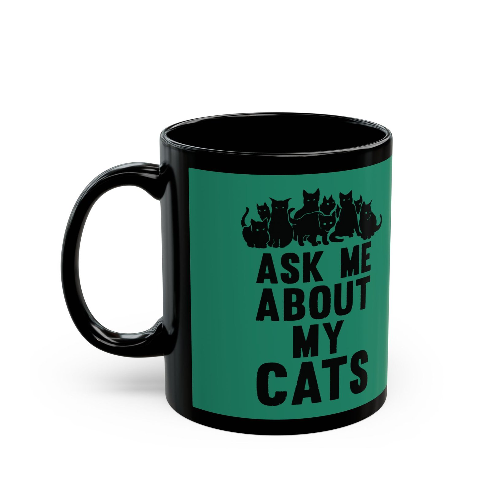 ☕ Ask Me About My Cats Black Mug – Fuel for Feline Conversations
