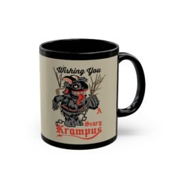 ☕ Wishing You a Scary Krampus Black Mug – Sip from the Naughty Side
