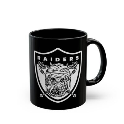 ☕🏈🔥 Tusken “Raiders” Black Mug – Intergalactic Grit, Silver & Black Style
