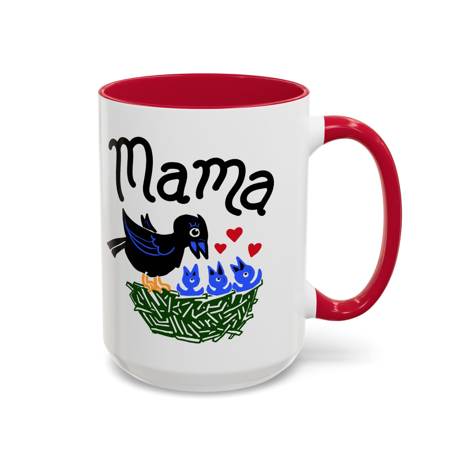 ☕ Mama Bird Color Accent Mug – Love From Above - Image 43