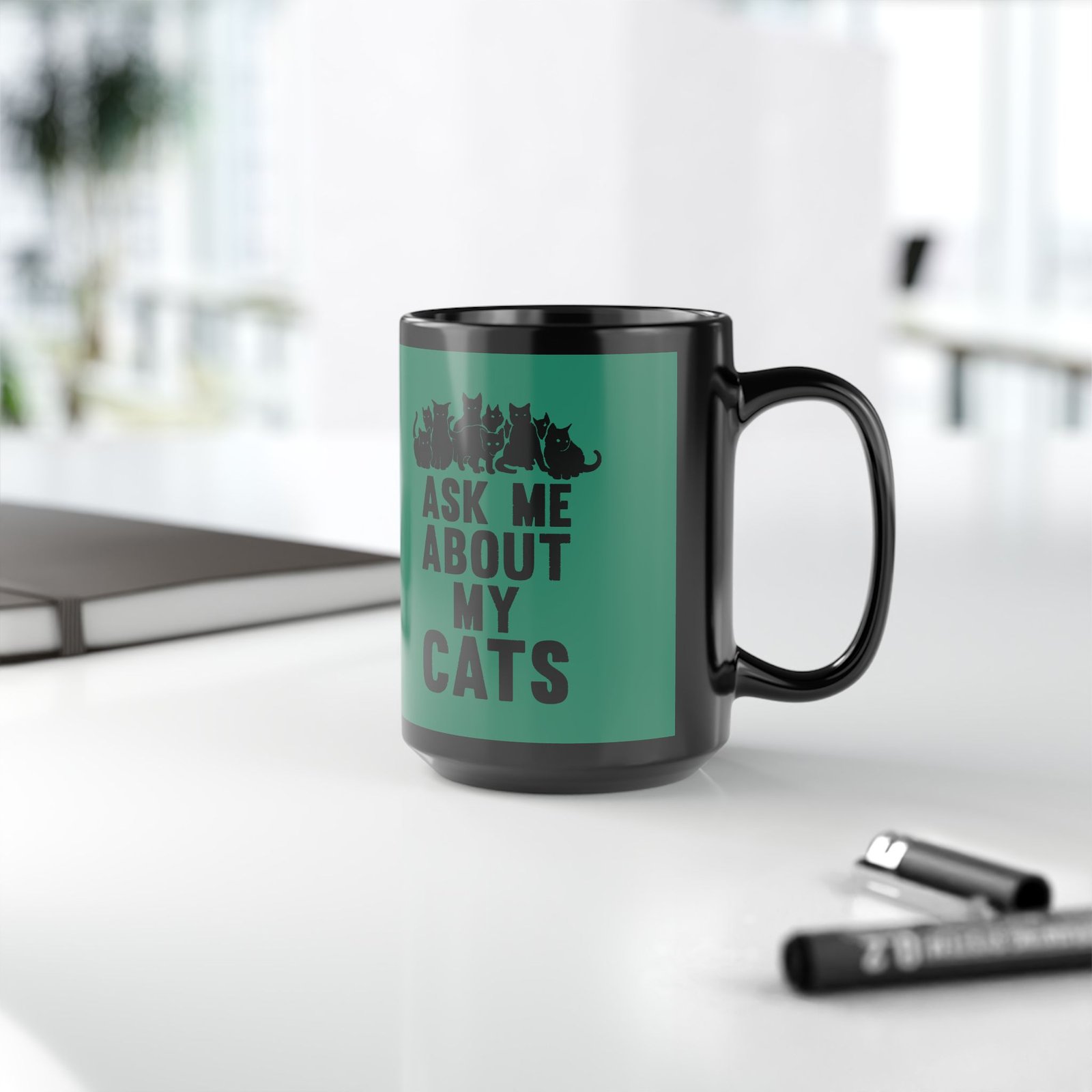 ☕ Ask Me About My Cats Black Mug – Fuel for Feline Conversations - Image 9