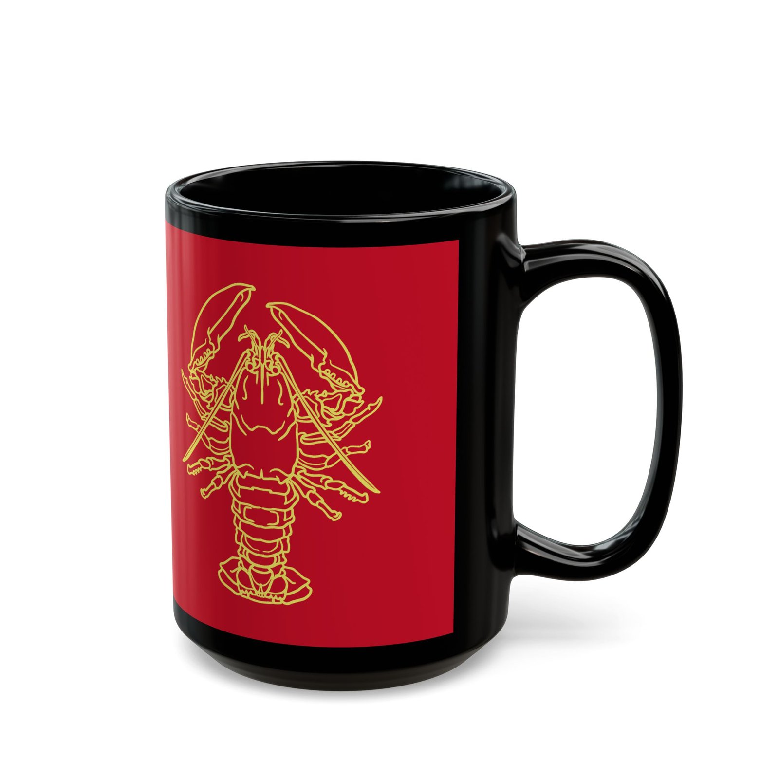 ☕ Outlined Lobster Black Mug – Sip with Coastal Cool - Image 5
