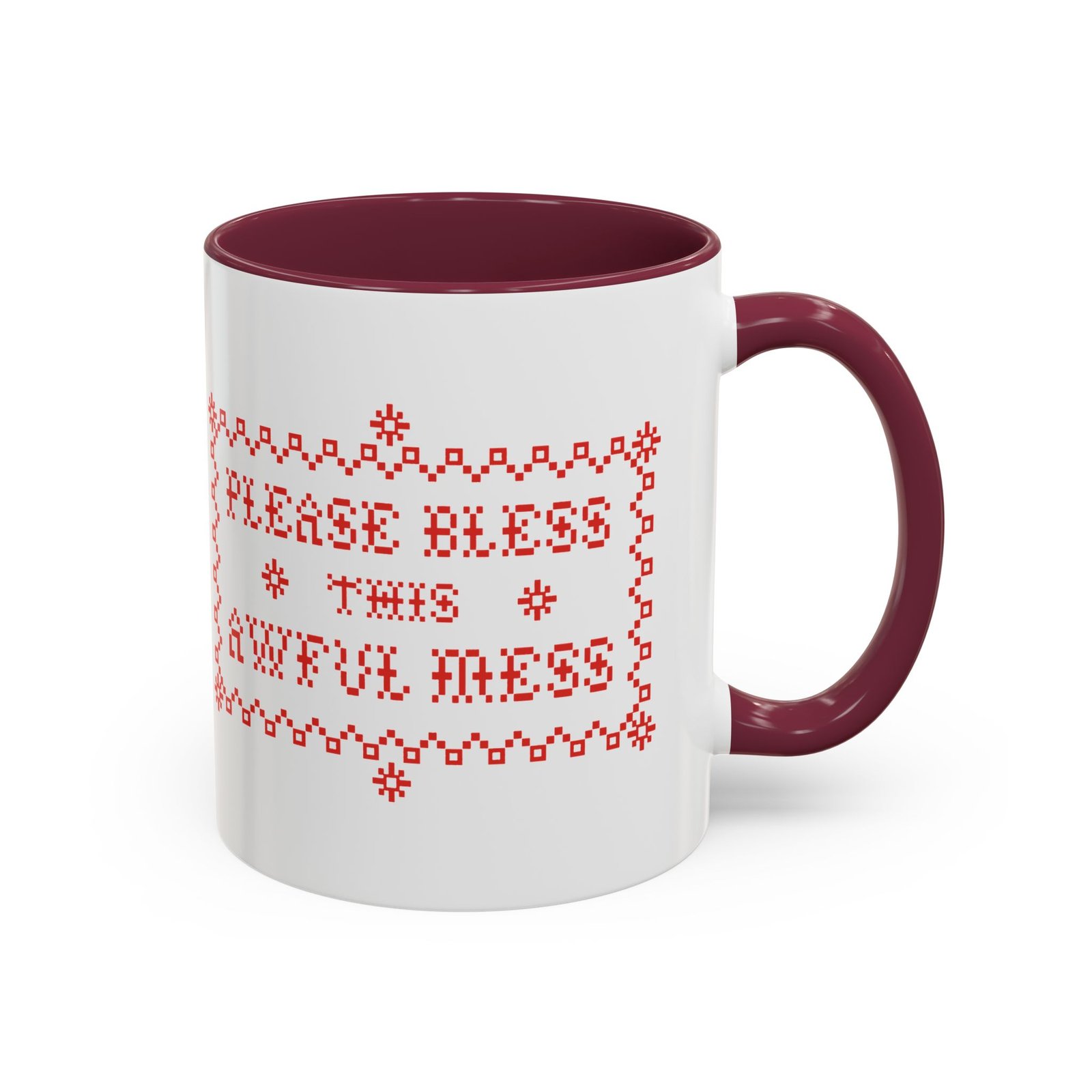 🧵☕ Please Bless This Awful Mess Accent Mug – Sip Through the Chaos - Image 17