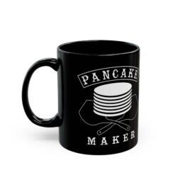 Alternative view of 🥞 Pancake Maker Black Mug – Powered by Flapjacks & Sass