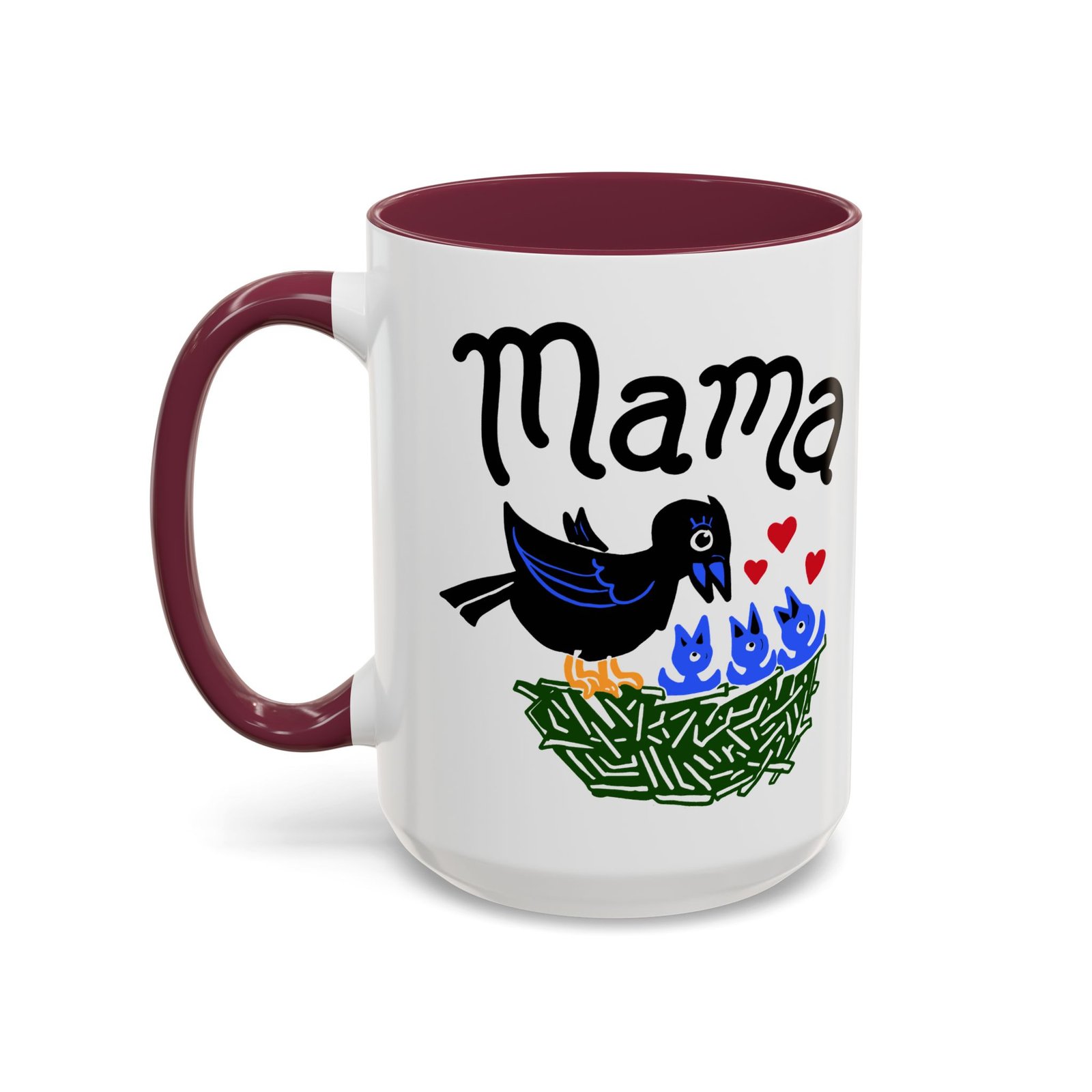☕ Mama Bird Color Accent Mug – Love From Above - Image 38