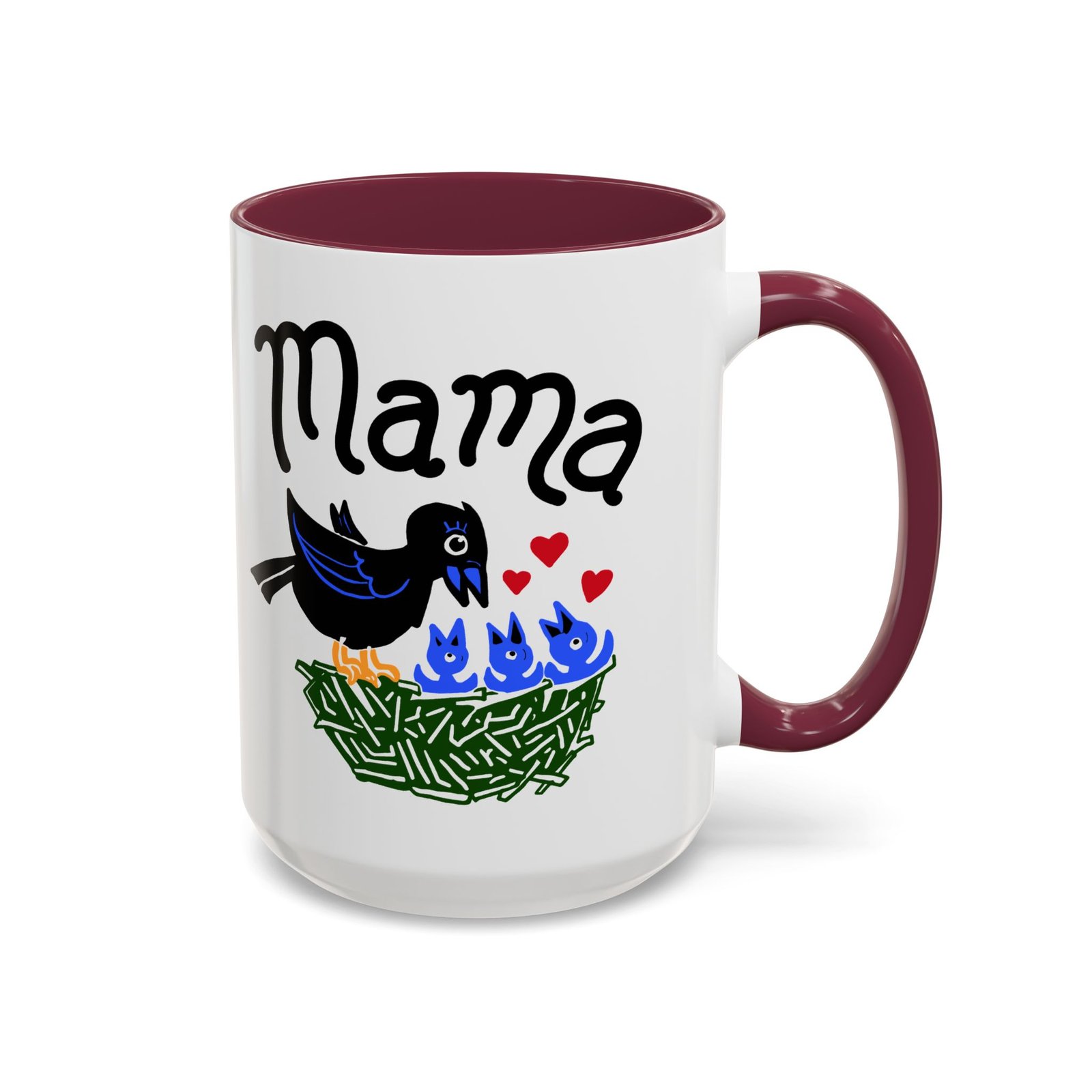 ☕ Mama Bird Color Accent Mug – Love From Above - Image 37