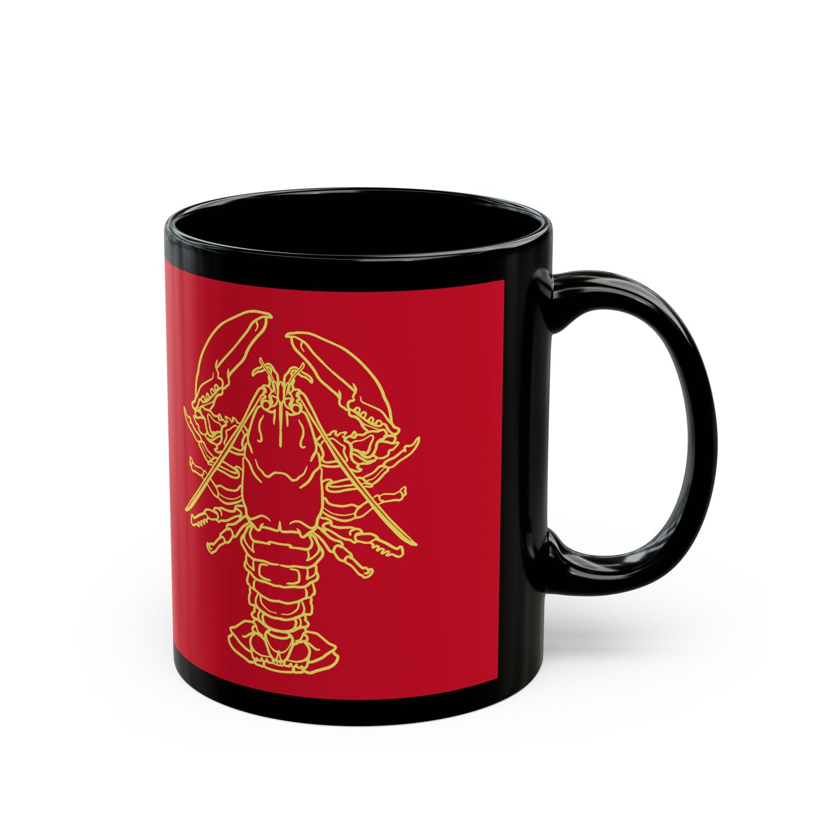 ☕ Outlined Lobster Black Mug – Sip with Coastal Cool - Image 3