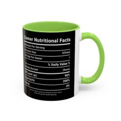 Alternative view of ☕🎮 Gamer Nutrition Facts Color Accent Mug – Fuel for Every Respawn