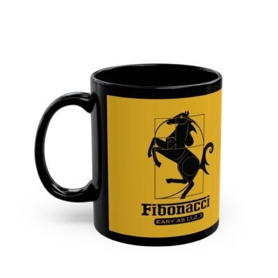 🏎️☕ Fibonacci Horsepower Black Mug – Precision Meets Speed
