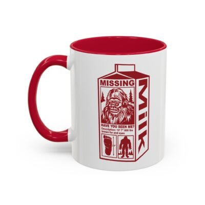 🦶🥛 Missing Bigfoot Color Accent Mug – Sip Like a Legend