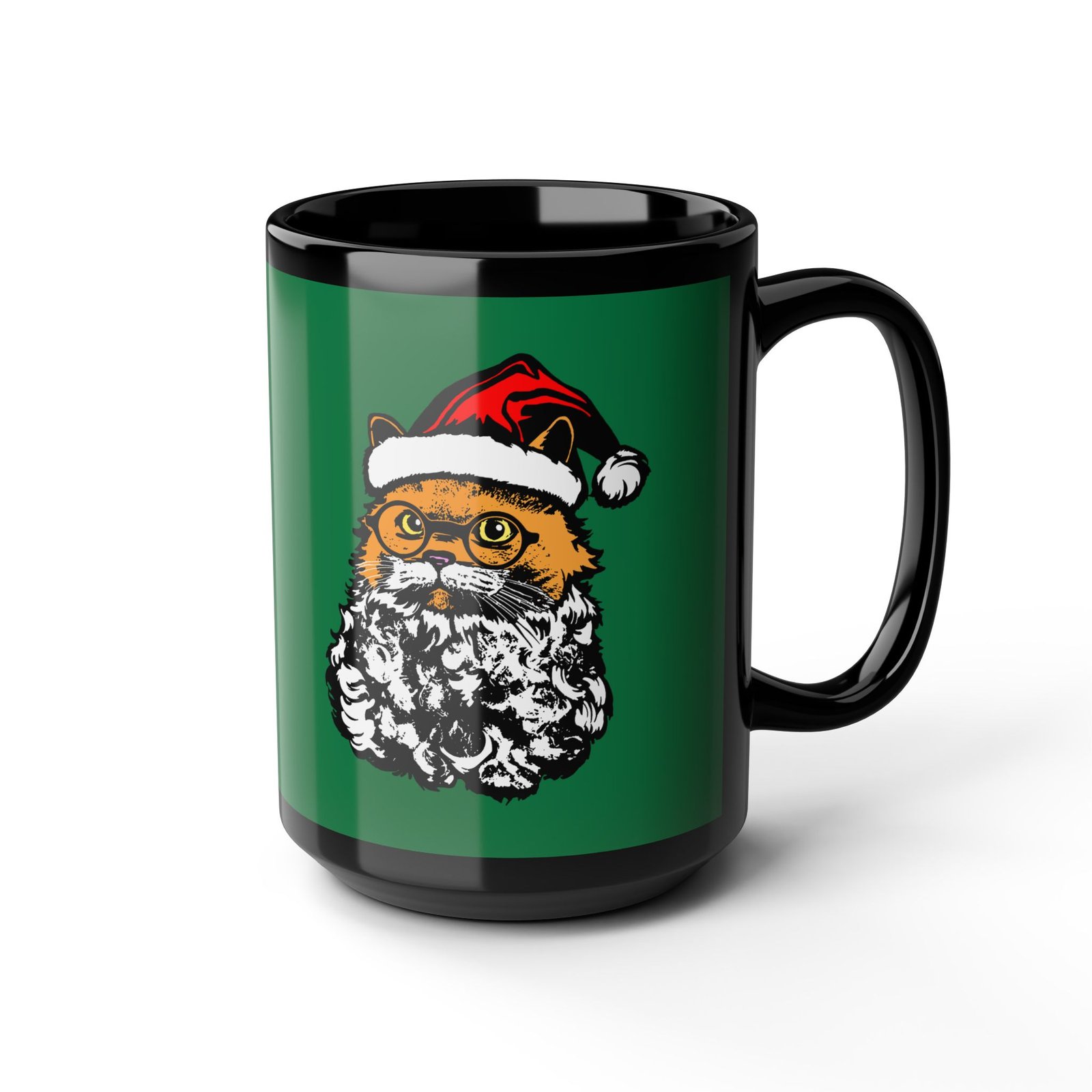 🎅🐱 Santa Claws Black Mug – Meowy and Bright - Image 10