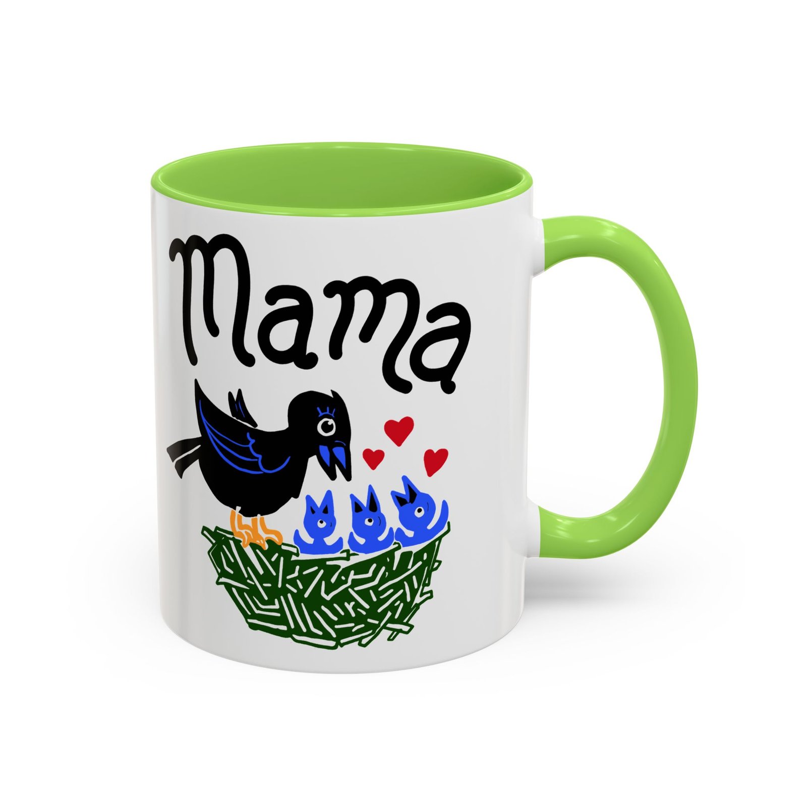 ☕ Mama Bird Color Accent Mug – Love From Above - Image 15
