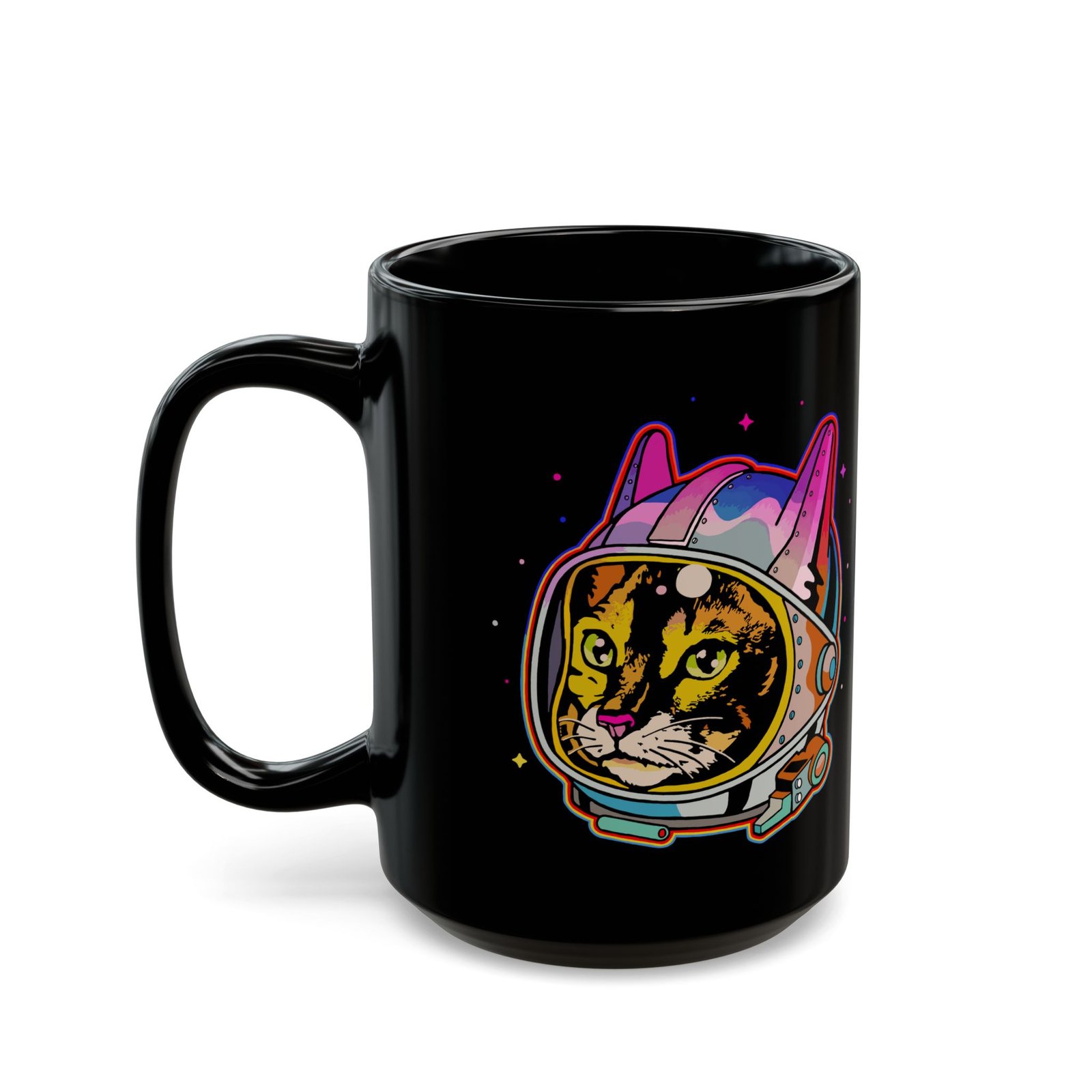 ☕🐱🚀 Space Cat Black Mug – Fuel for Cosmic Catventures - Image 7
