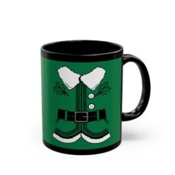 🧝‍♂️☕ Elf Tunic Black Mug – Sip Like Santa’s Favorite Helper
