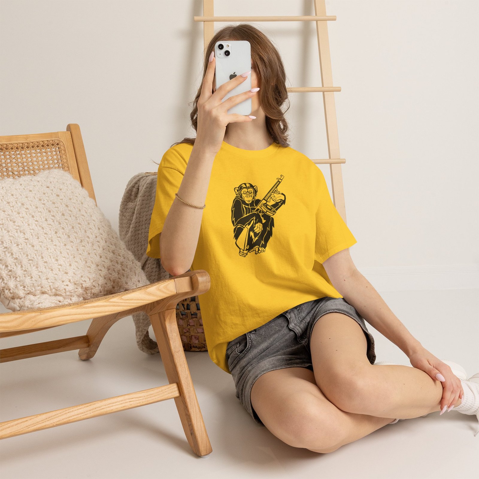 Chimp Chaos - Unisex T-Shirt – When Curiosity Meets Pure Mayhem - Image 3