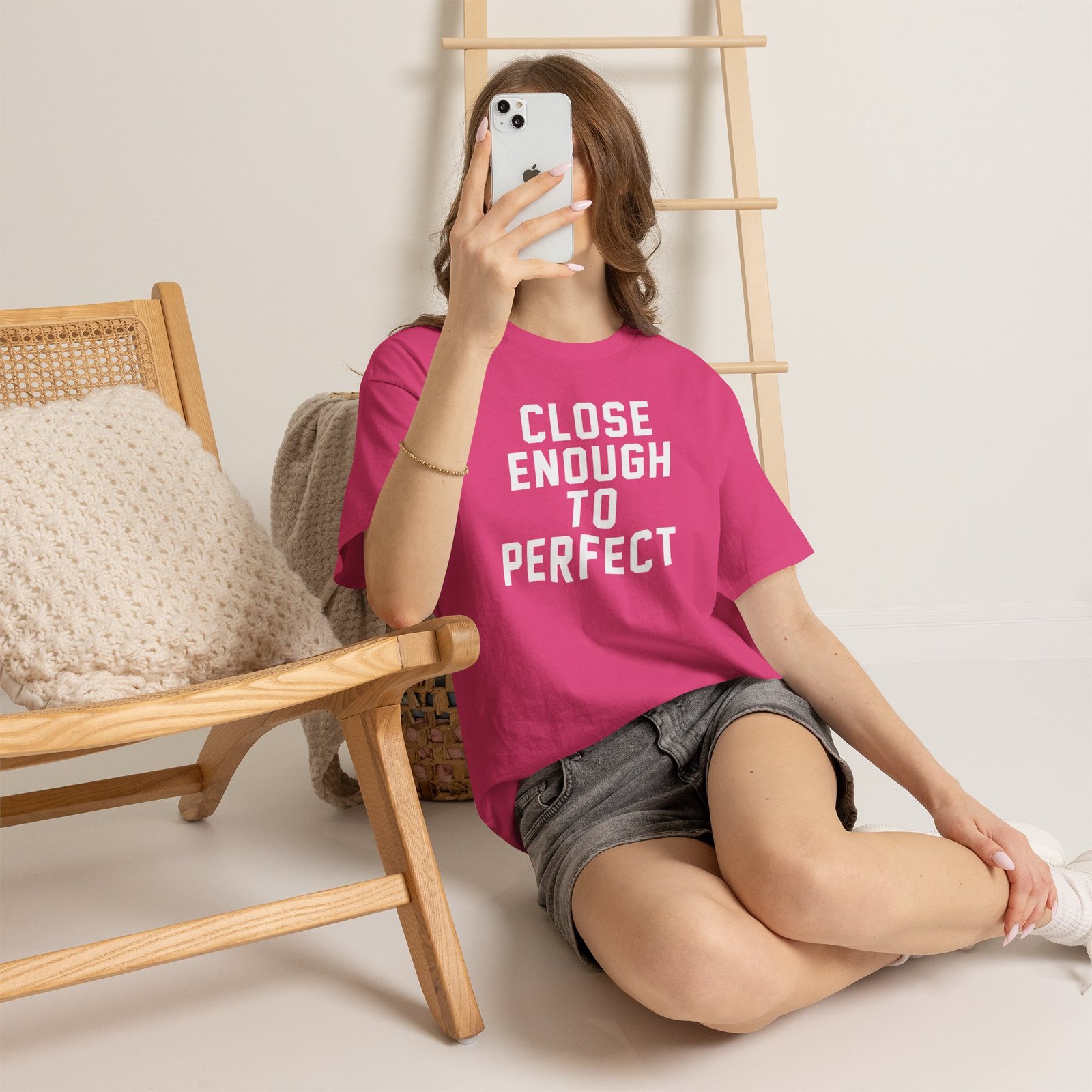 Close Enough To Perfect - Unisex T-Shirt – Good Enough Is Great Enough - Image 3