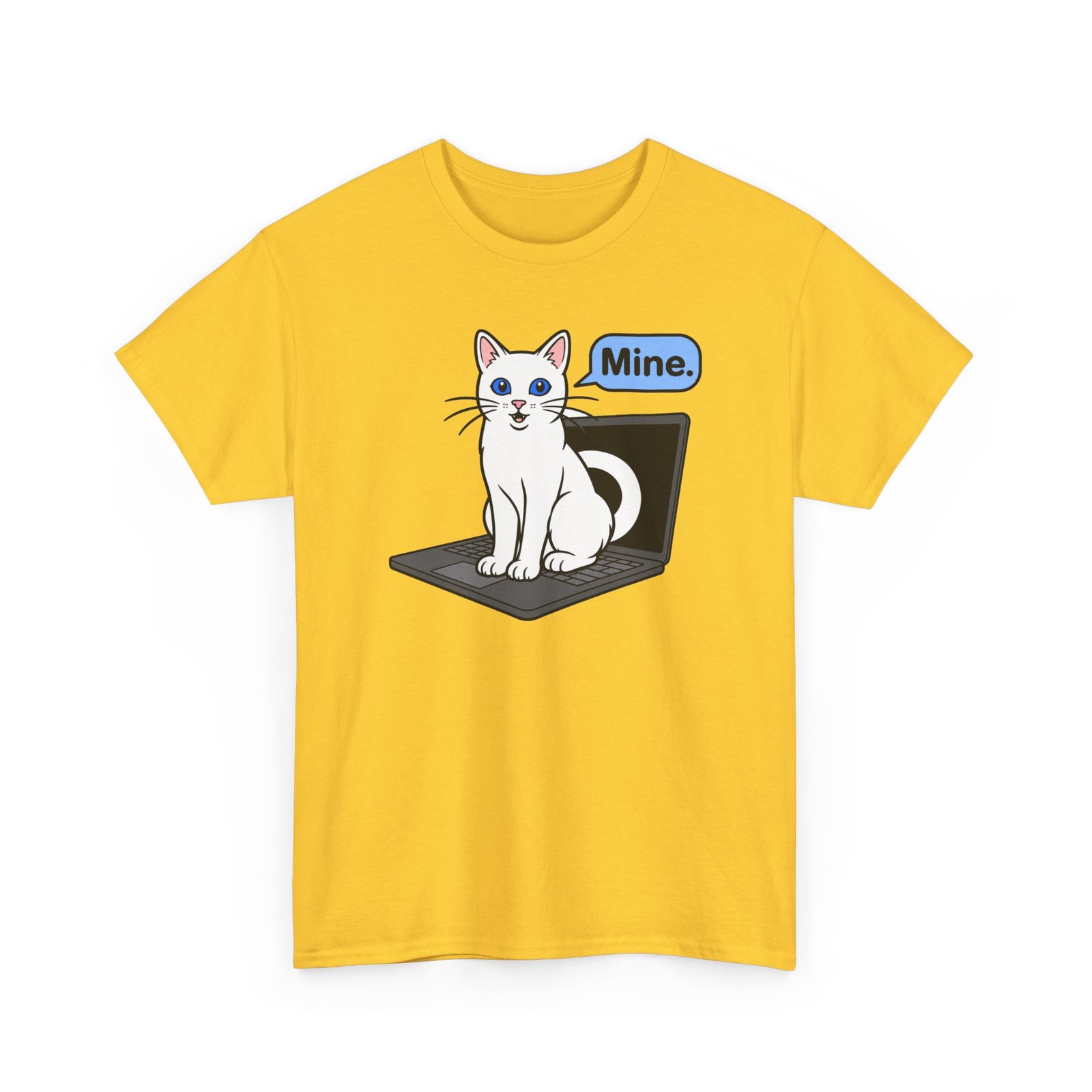 Cat Sits On Laptop – Unisex T-Shirt – Your Laptop Has a New Owner - Image 14