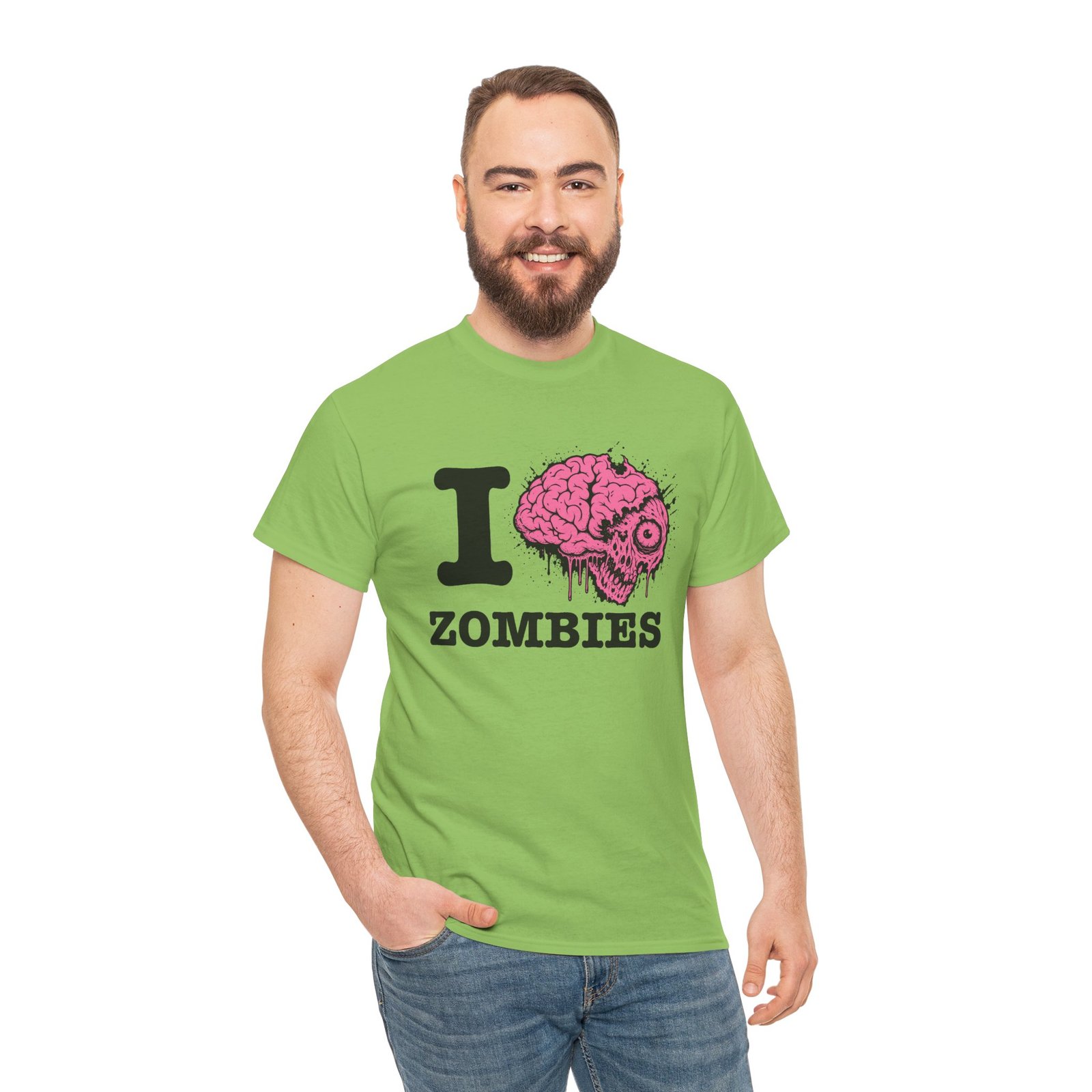 I Love Zombies - Unisex T-Shirt – Brains Are the Way to the Heart - Image 4