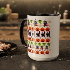 Halloween Ugly Sweater - Color Accent Mug – Sip Something Spooky - Image 6