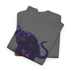 Alternative view of Hissing Black Cat Unisex T-Shirt – Fierce, Feline, and Full of Attitude