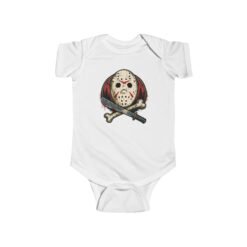 Camp Slasher - Baby Bodysuit – Too Cute to Camp Alone - Image 4
