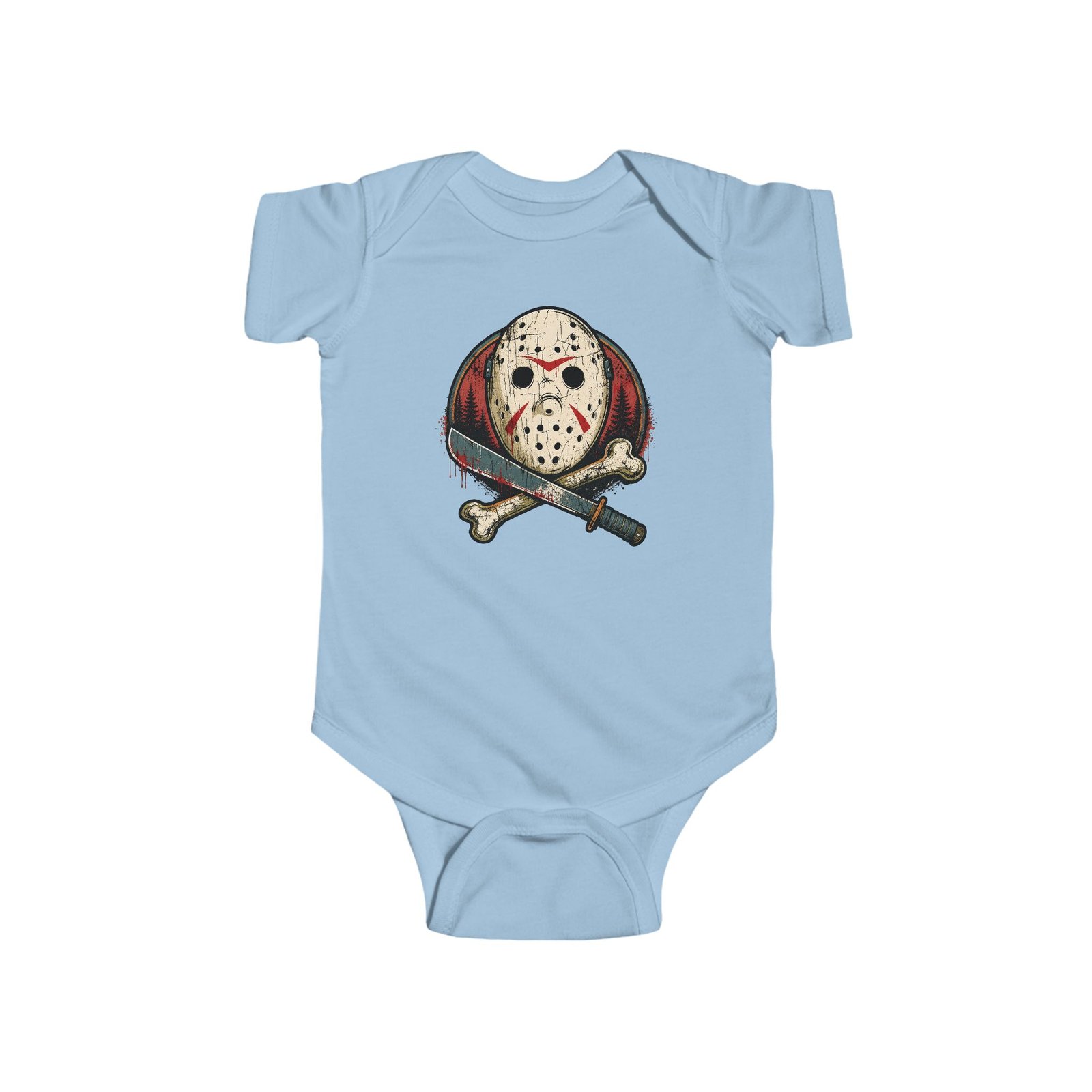Camp Slasher - Baby Bodysuit – Too Cute to Camp Alone - Image 7