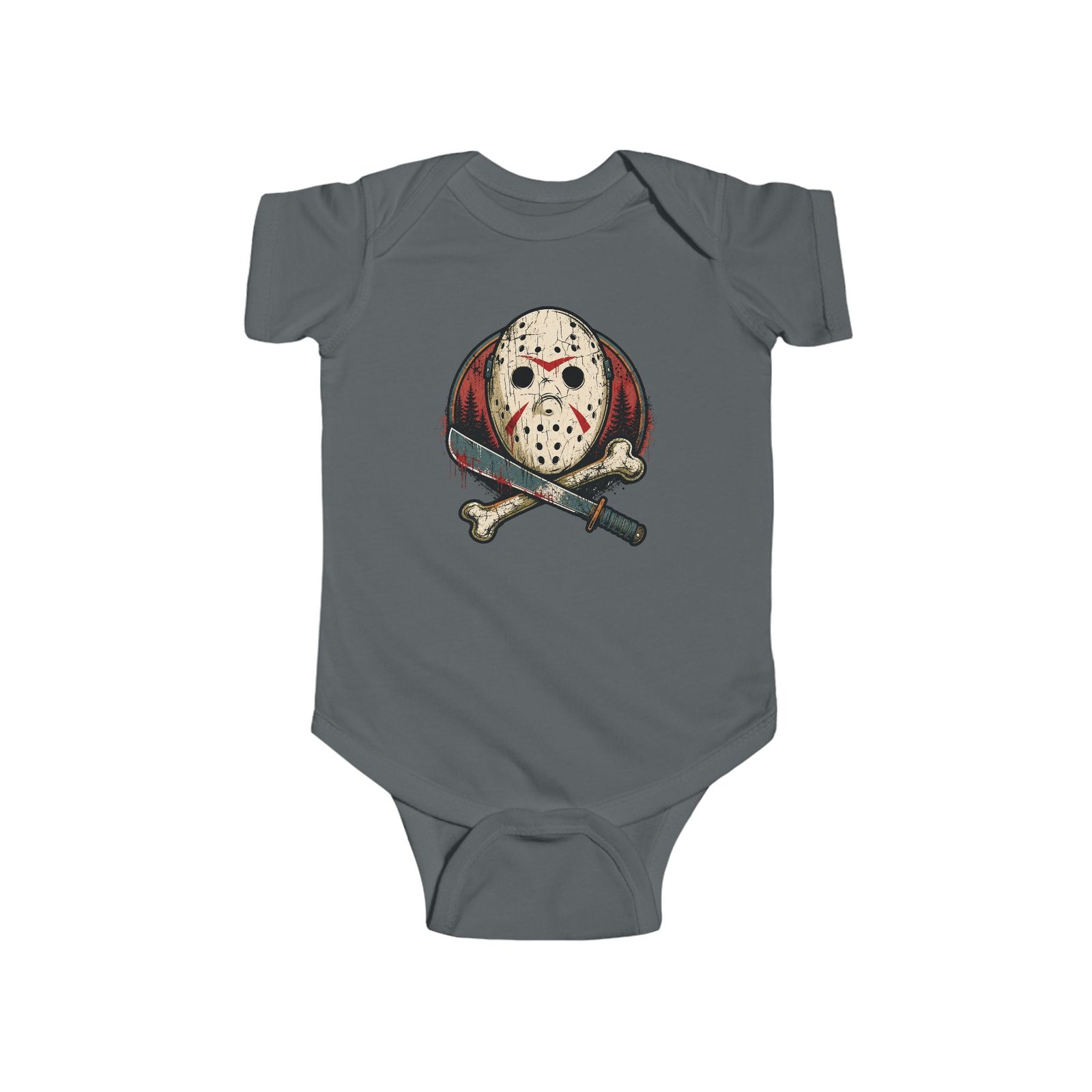 Camp Slasher - Baby Bodysuit – Too Cute to Camp Alone - Image 8