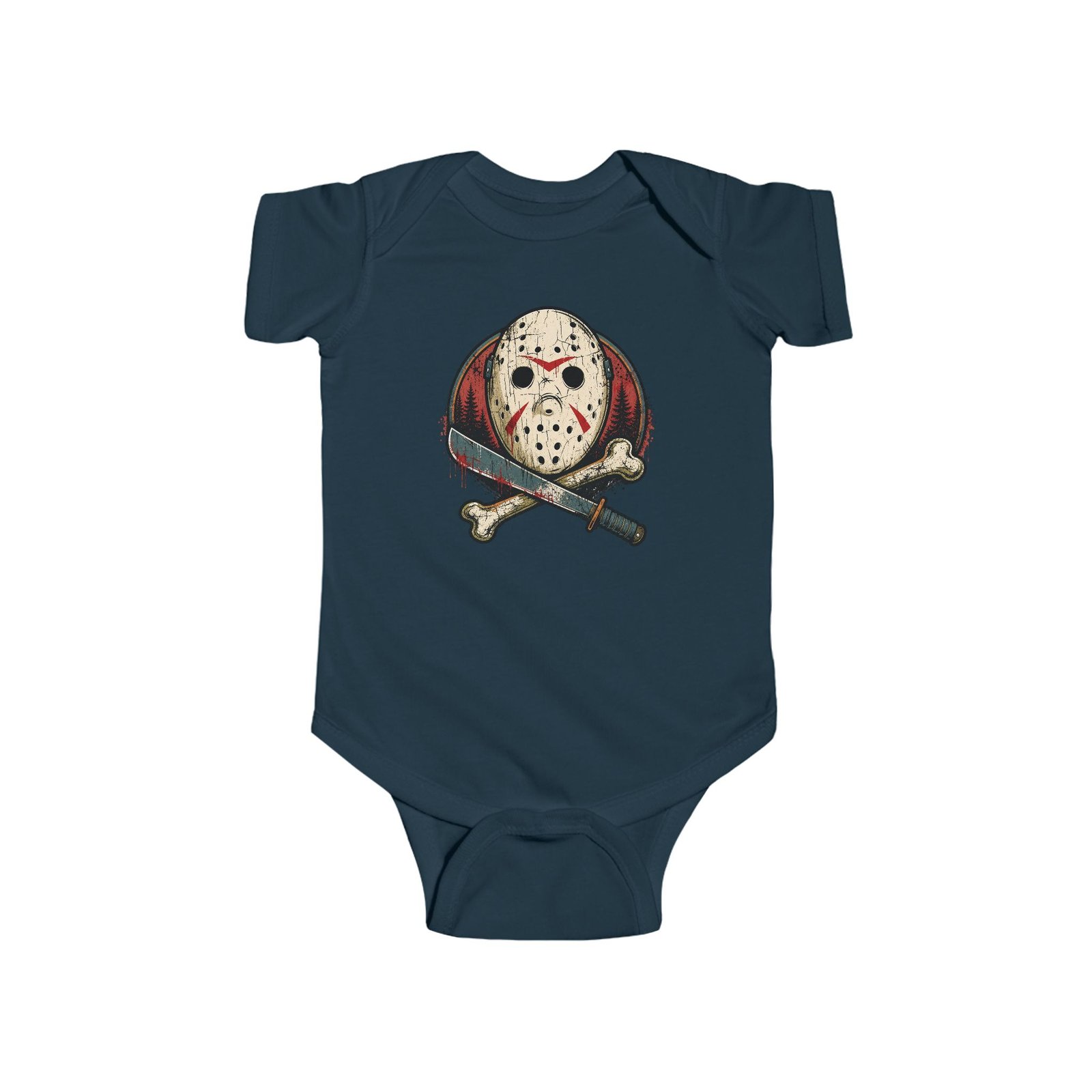 Camp Slasher - Baby Bodysuit – Too Cute to Camp Alone - Image 9