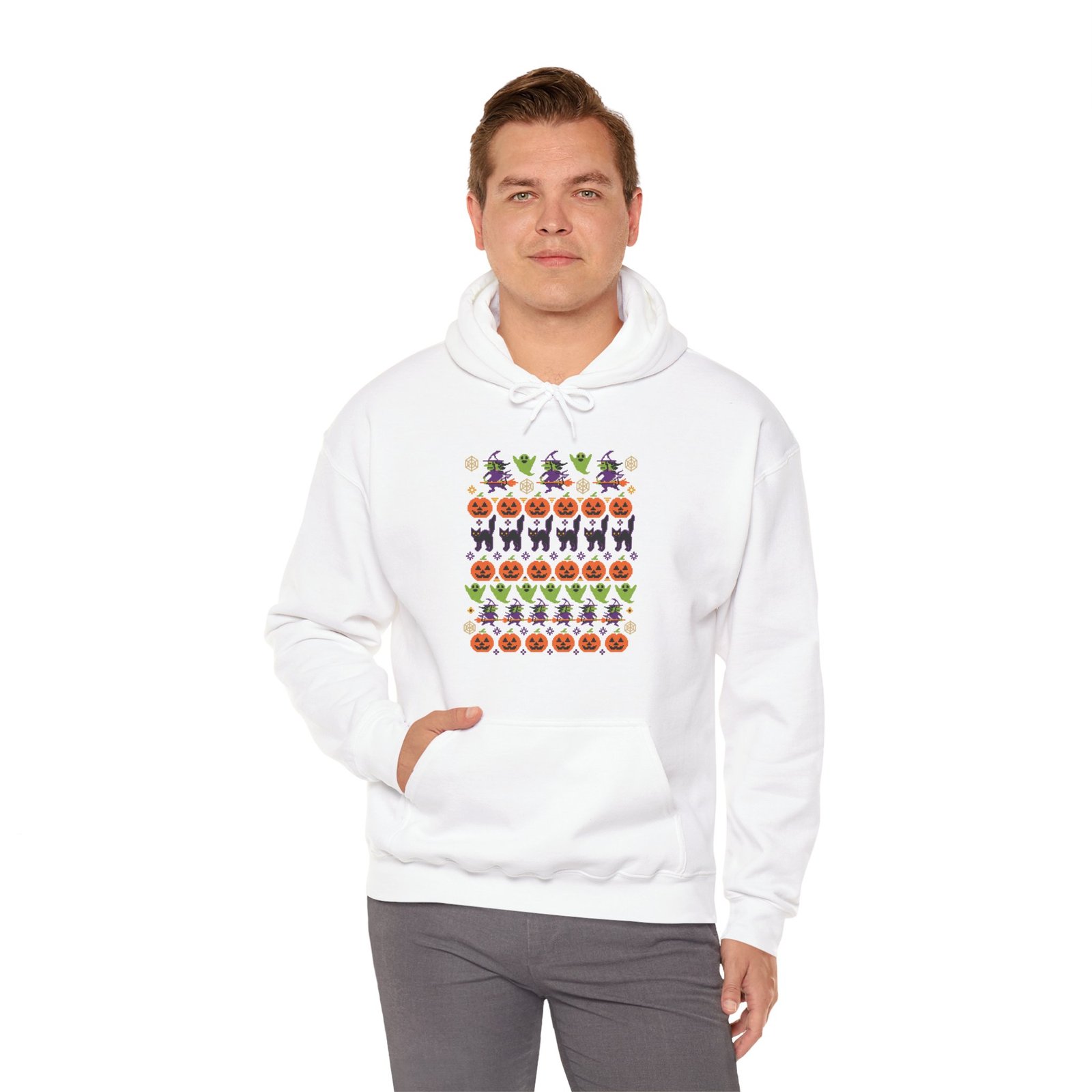 Halloween Ugly Sweater – Unisex Hoodie – Cozy, Creepy & Frightfully Festive - Image 7
