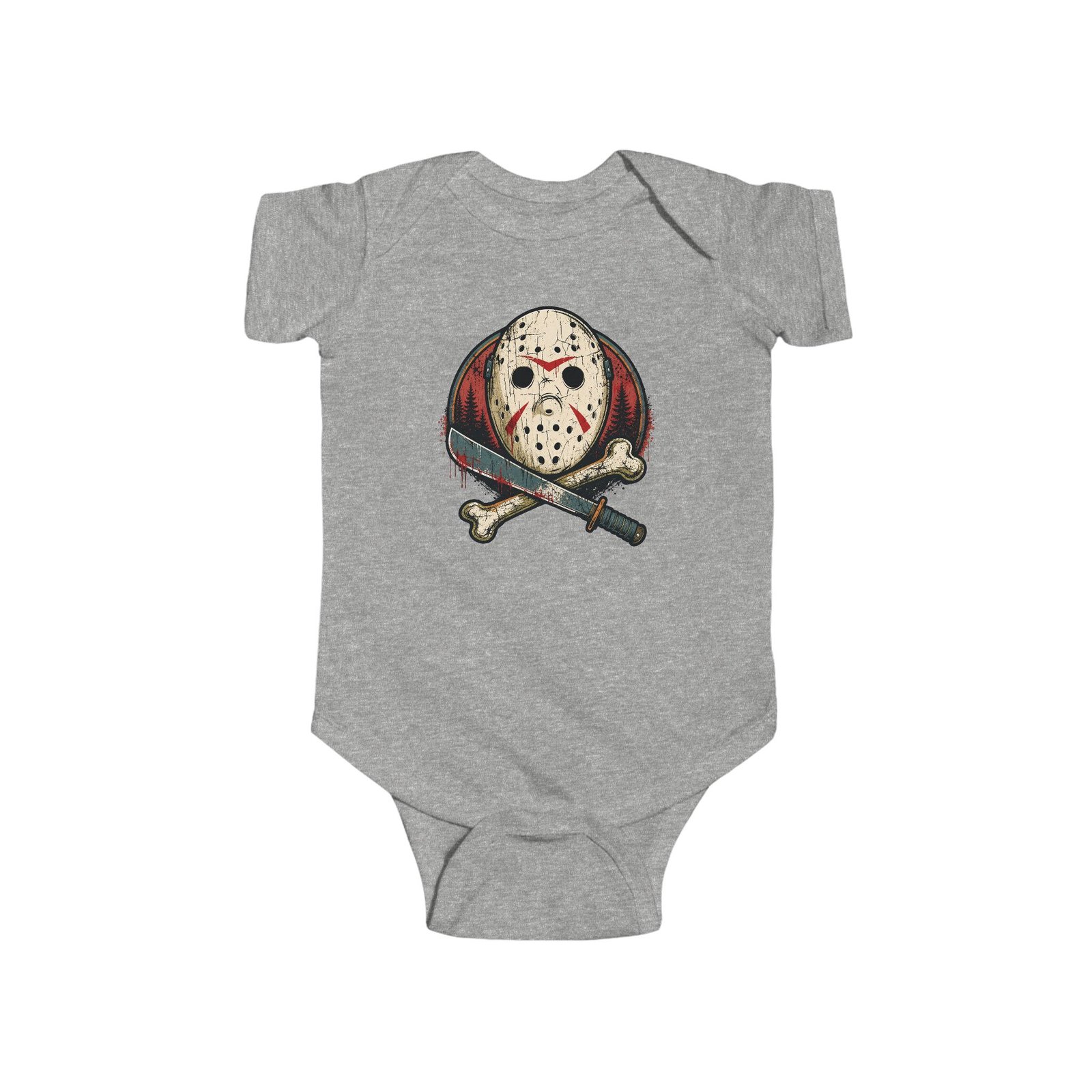 Camp Slasher - Baby Bodysuit – Too Cute to Camp Alone - Image 5