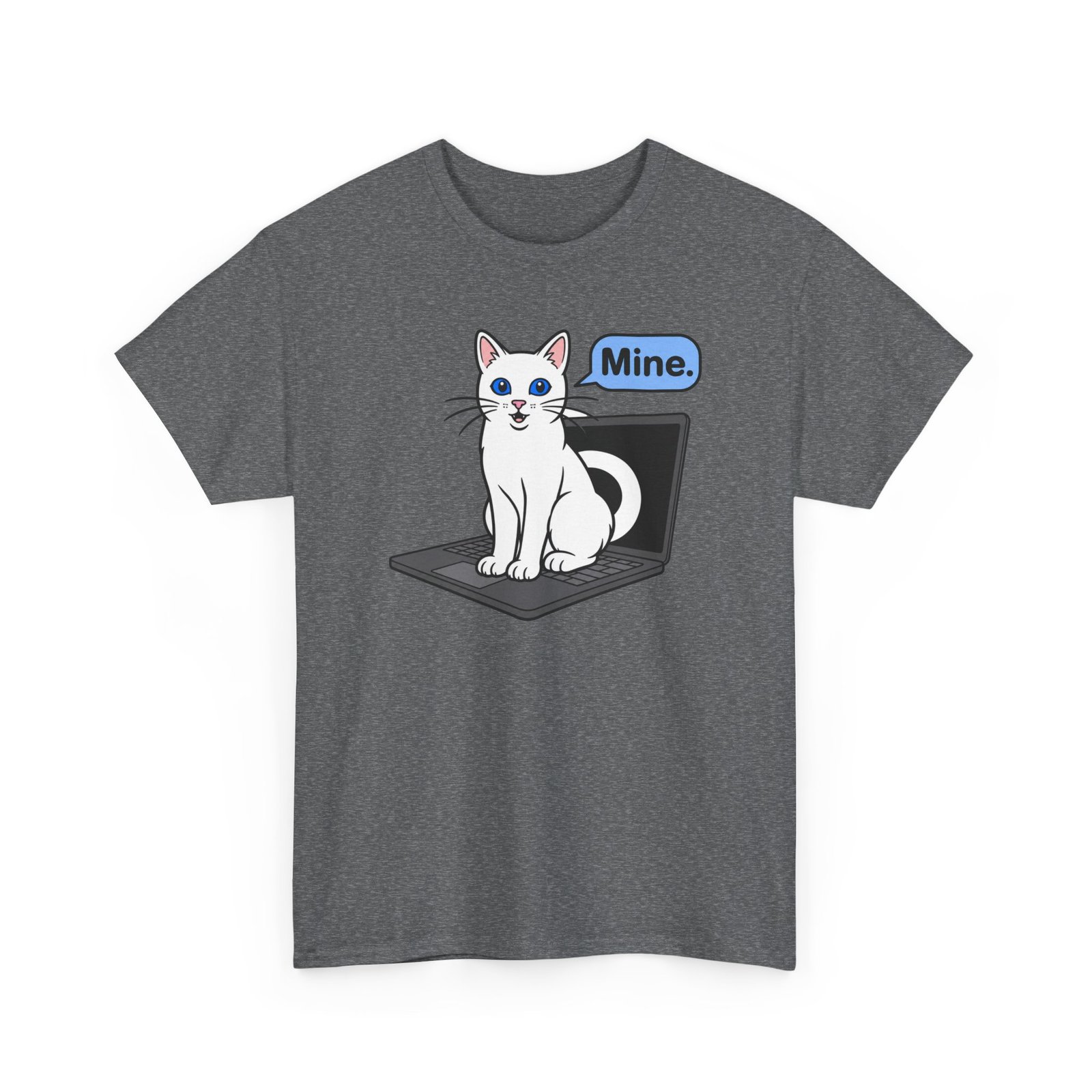 Cat Sits On Laptop – Unisex T-Shirt – Your Laptop Has a New Owner - Image 15