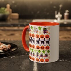 Halloween Ugly Sweater - Color Accent Mug – Sip Something Spooky - Image 12