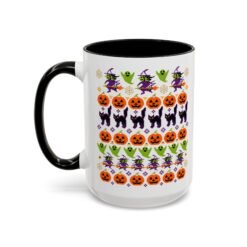 Halloween Ugly Sweater - Color Accent Mug – Sip Something Spooky - Image 5