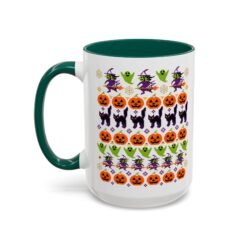 Halloween Ugly Sweater - Color Accent Mug – Sip Something Spooky - Image 14