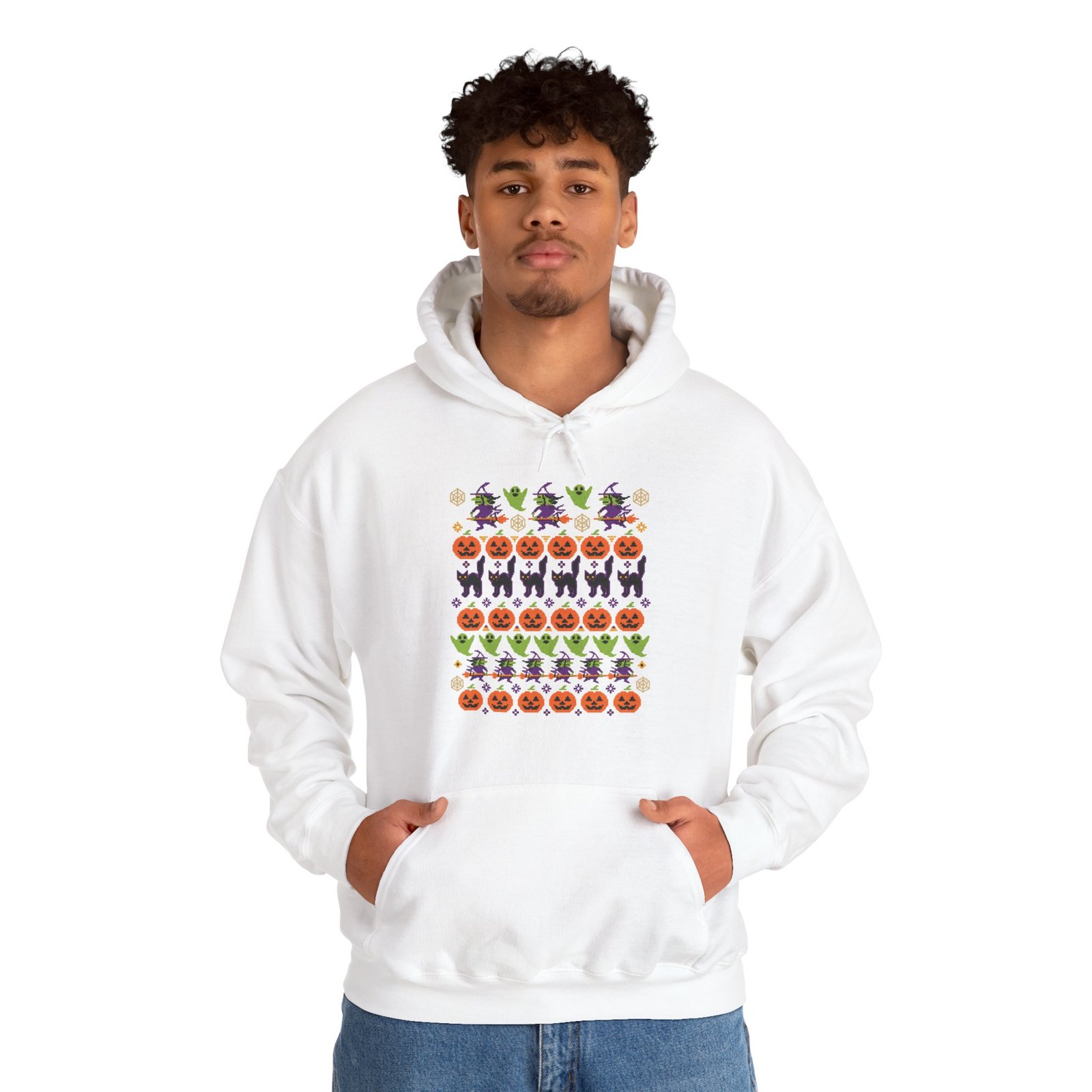 Halloween Ugly Sweater – Unisex Hoodie – Cozy, Creepy & Frightfully Festive - Image 2