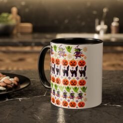 Halloween Ugly Sweater - Color Accent Mug – Sip Something Spooky - Image 3