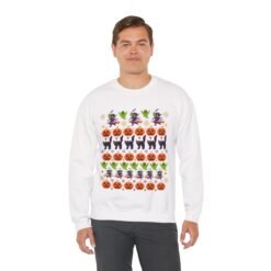 Halloween Ugly Sweater – Unisex T-Shirt – Spooky Season in Full Pattern - Image 6