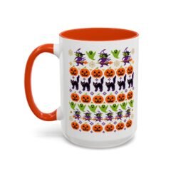 Halloween Ugly Sweater - Color Accent Mug – Sip Something Spooky - Image 17
