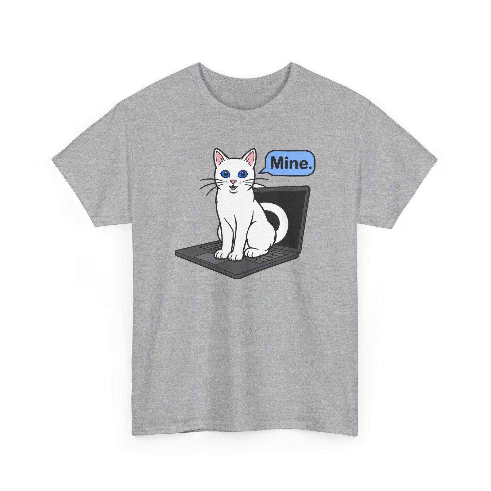 Cat Sits On Laptop – Unisex T-Shirt – Your Laptop Has a New Owner - Image 13